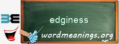 WordMeaning blackboard for edginess